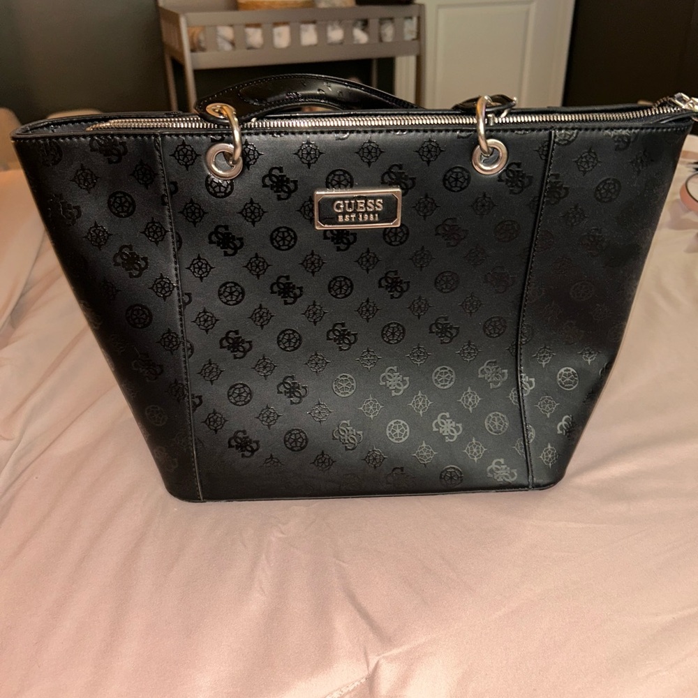 GUESS Monogram Black Tote